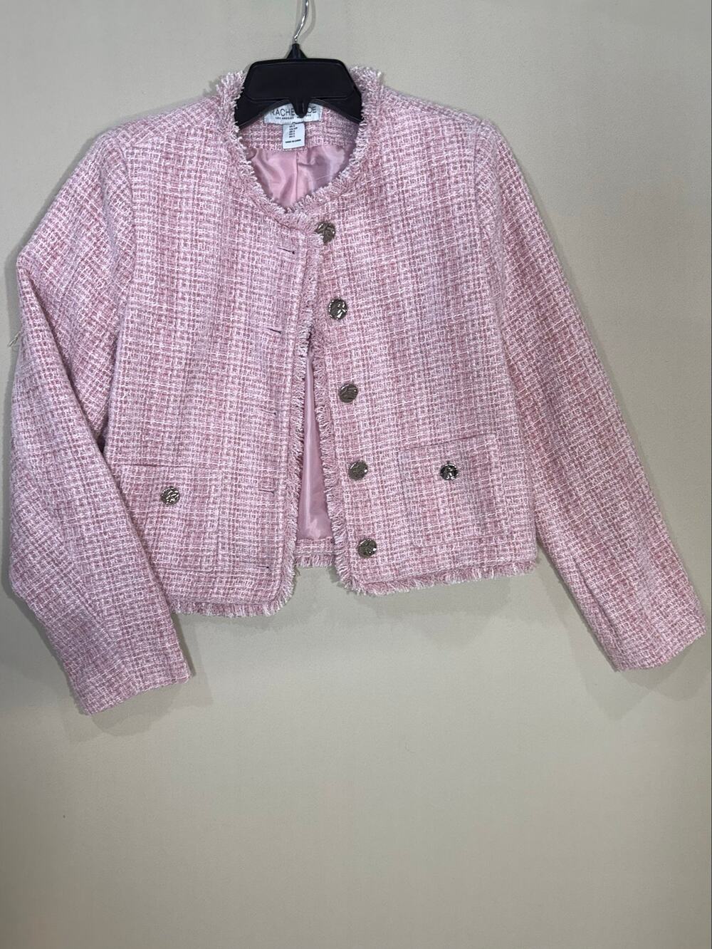 Rachel Zoe light pink tweeted jacket Small